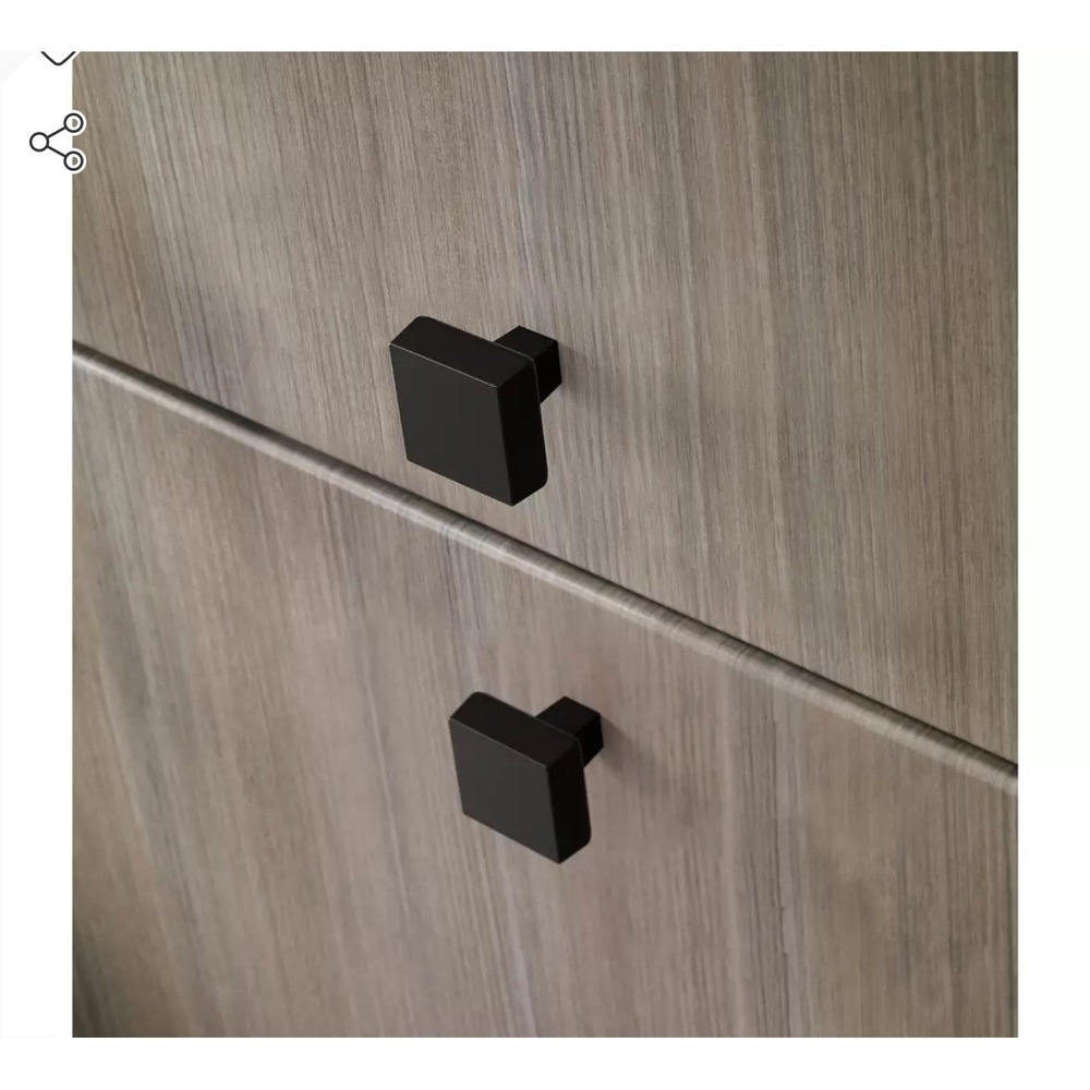 NEW Modern Black Square Knobs Hardware Home Decor - 10 Pack